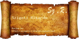 Szigeti Rikarda névjegykártya